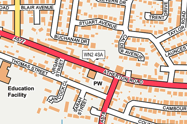 WN2 4SA map - OS OpenMap – Local (Ordnance Survey)