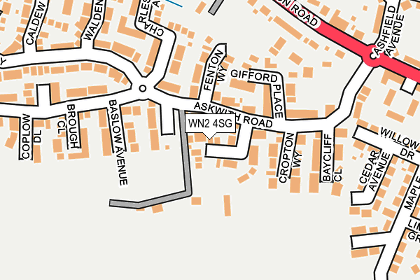 WN2 4SG map - OS OpenMap – Local (Ordnance Survey)