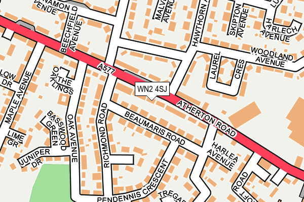 WN2 4SJ map - OS OpenMap – Local (Ordnance Survey)