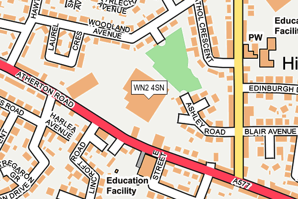 WN2 4SN map - OS OpenMap – Local (Ordnance Survey)