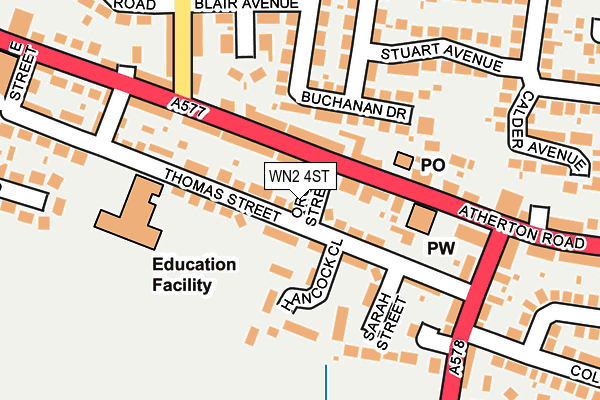 WN2 4ST map - OS OpenMap – Local (Ordnance Survey)