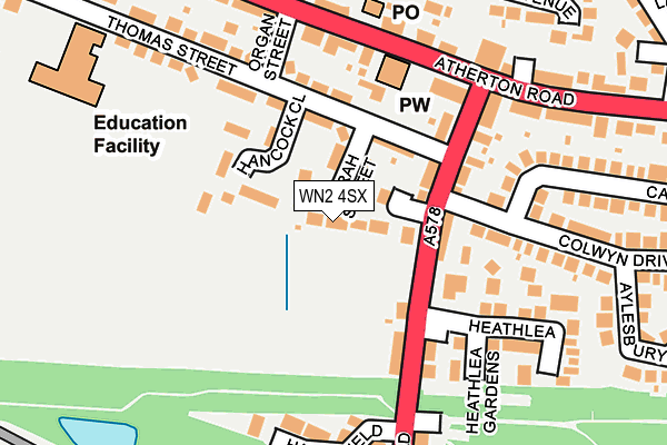 WN2 4SX map - OS OpenMap – Local (Ordnance Survey)