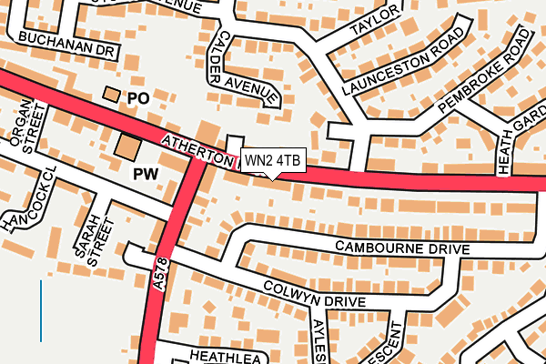 WN2 4TB map - OS OpenMap – Local (Ordnance Survey)