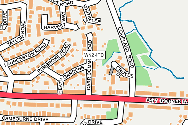 WN2 4TD map - OS OpenMap – Local (Ordnance Survey)
