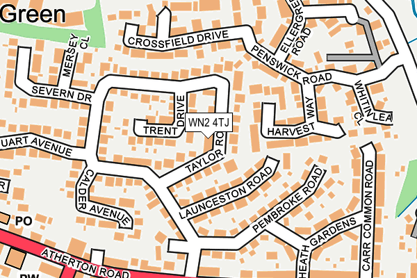 WN2 4TJ map - OS OpenMap – Local (Ordnance Survey)