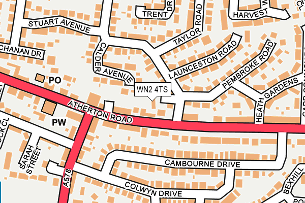 WN2 4TS map - OS OpenMap – Local (Ordnance Survey)