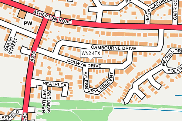 WN2 4TX map - OS OpenMap – Local (Ordnance Survey)