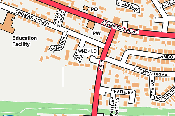 WN2 4UD map - OS OpenMap – Local (Ordnance Survey)