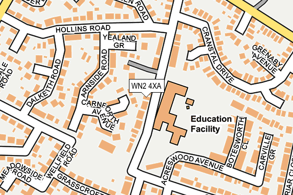 WN2 4XA map - OS OpenMap – Local (Ordnance Survey)