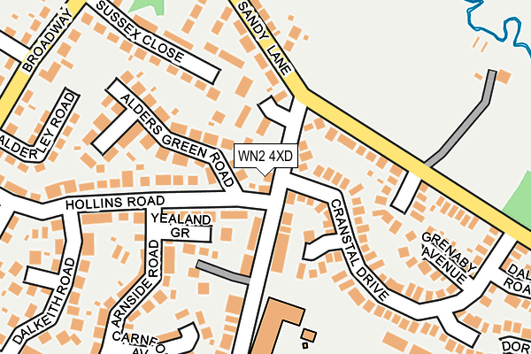 WN2 4XD map - OS OpenMap – Local (Ordnance Survey)