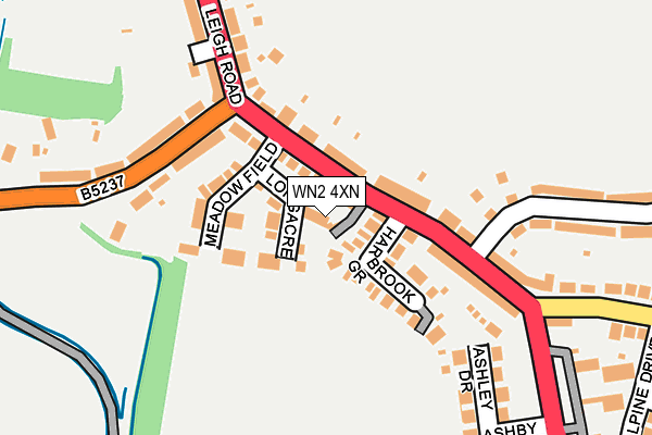 WN2 4XN map - OS OpenMap – Local (Ordnance Survey)