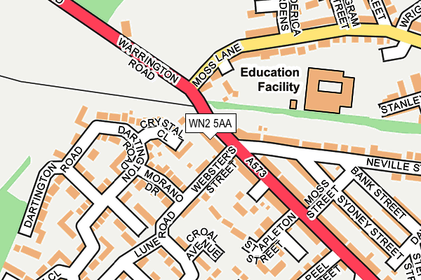 WN2 5AA map - OS OpenMap – Local (Ordnance Survey)