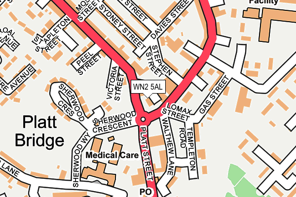 WN2 5AL map - OS OpenMap – Local (Ordnance Survey)
