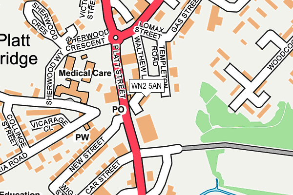 WN2 5AN map - OS OpenMap – Local (Ordnance Survey)