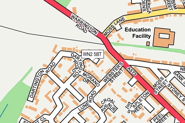 WN2 5BT map - OS OpenMap – Local (Ordnance Survey)