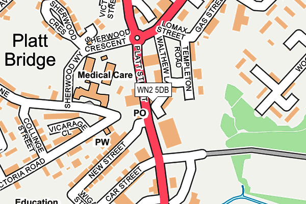 WN2 5DB map - OS OpenMap – Local (Ordnance Survey)
