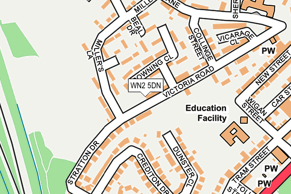 WN2 5DN map - OS OpenMap – Local (Ordnance Survey)