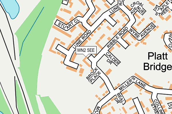 WN2 5EE map - OS OpenMap – Local (Ordnance Survey)