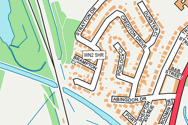 WN2 5HR map - OS OpenMap – Local (Ordnance Survey)