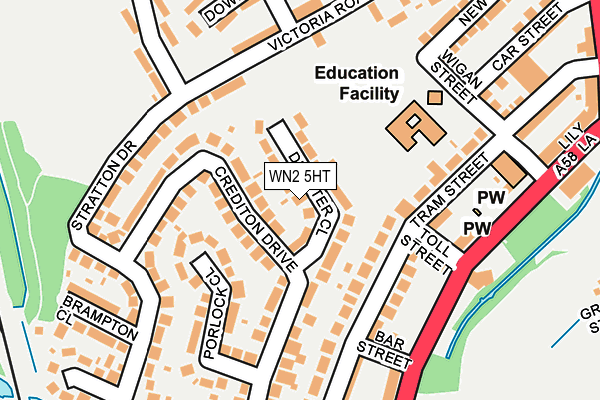 WN2 5HT map - OS OpenMap – Local (Ordnance Survey)