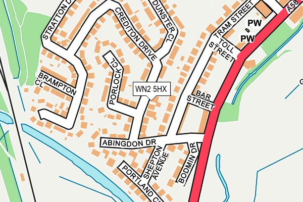 WN2 5HX map - OS OpenMap – Local (Ordnance Survey)