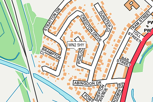 WN2 5HY map - OS OpenMap – Local (Ordnance Survey)