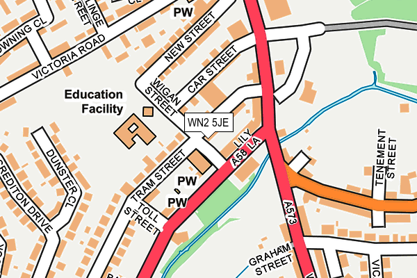 WN2 5JE map - OS OpenMap – Local (Ordnance Survey)