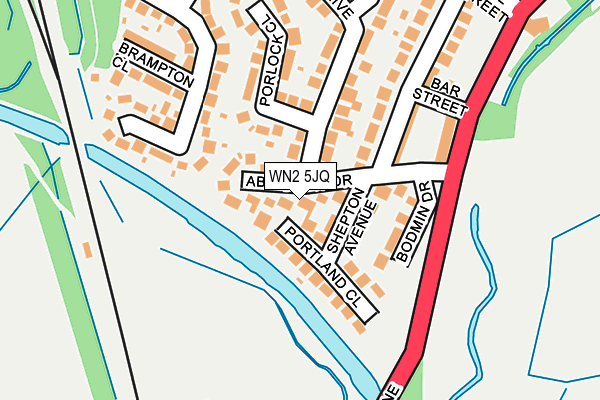 WN2 5JQ map - OS OpenMap – Local (Ordnance Survey)