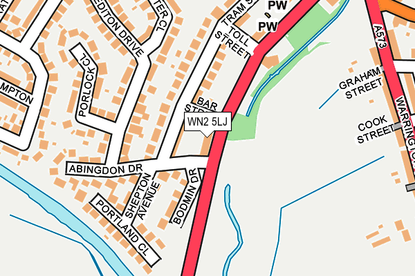 WN2 5LJ map - OS OpenMap – Local (Ordnance Survey)