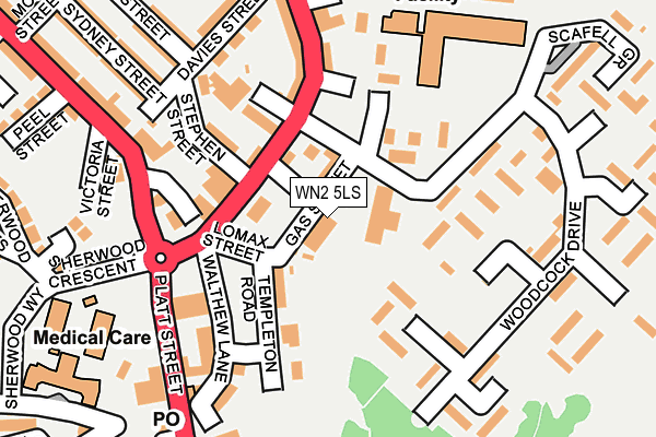 WN2 5LS map - OS OpenMap – Local (Ordnance Survey)