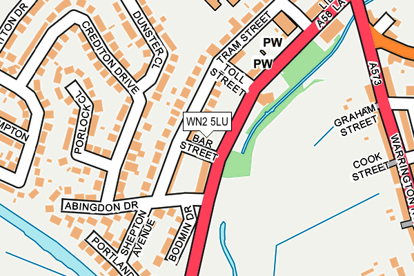WN2 5LU map - OS OpenMap – Local (Ordnance Survey)