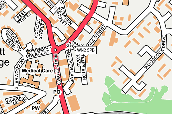 WN2 5PB map - OS OpenMap – Local (Ordnance Survey)