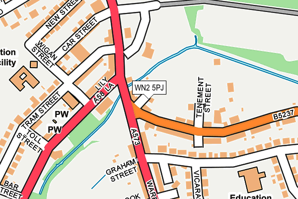 WN2 5PJ map - OS OpenMap – Local (Ordnance Survey)