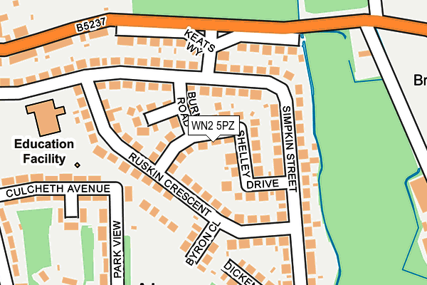 WN2 5PZ map - OS OpenMap – Local (Ordnance Survey)