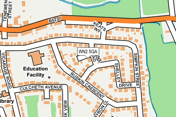 WN2 5QA map - OS OpenMap – Local (Ordnance Survey)