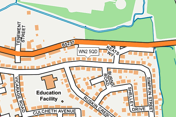 WN2 5QD map - OS OpenMap – Local (Ordnance Survey)