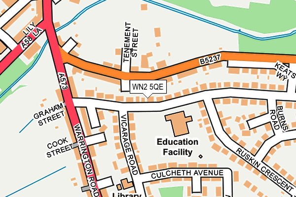 WN2 5QE map - OS OpenMap – Local (Ordnance Survey)