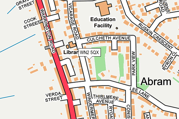 WN2 5QX map - OS OpenMap – Local (Ordnance Survey)