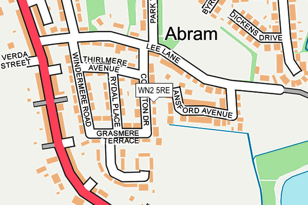 WN2 5RE map - OS OpenMap – Local (Ordnance Survey)