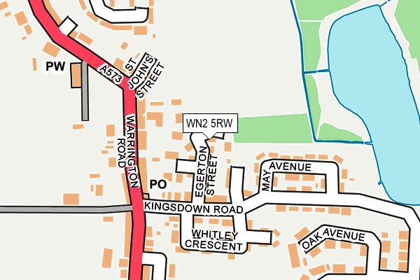WN2 5RW map - OS OpenMap – Local (Ordnance Survey)