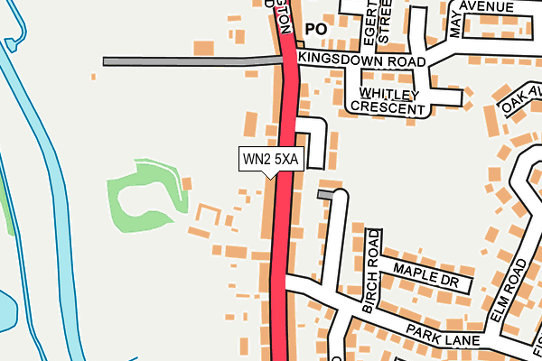 WN2 5XA map - OS OpenMap – Local (Ordnance Survey)