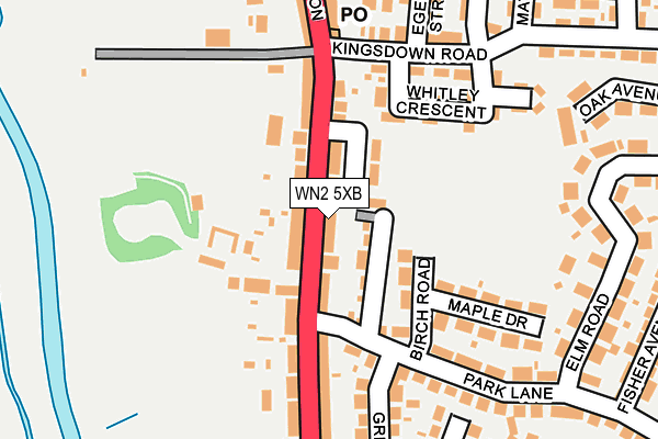 WN2 5XB map - OS OpenMap – Local (Ordnance Survey)