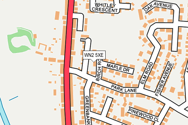 WN2 5XE map - OS OpenMap – Local (Ordnance Survey)