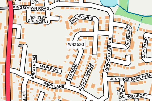 WN2 5XG map - OS OpenMap – Local (Ordnance Survey)