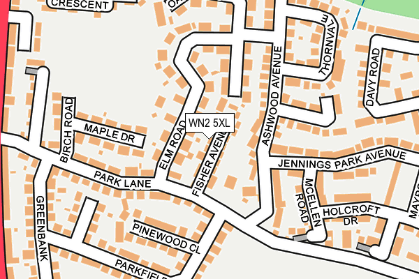 WN2 5XL map - OS OpenMap – Local (Ordnance Survey)