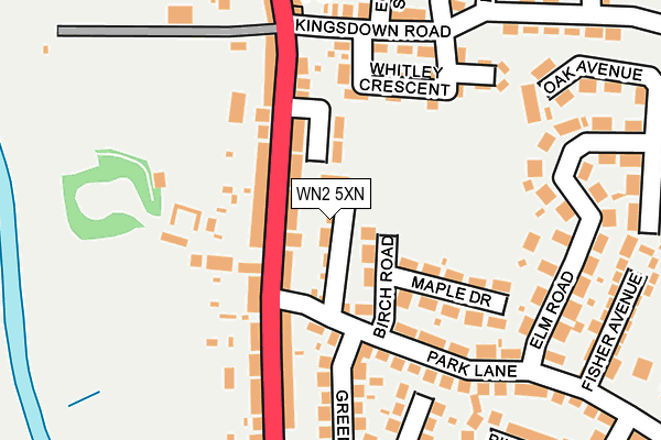 WN2 5XN map - OS OpenMap – Local (Ordnance Survey)