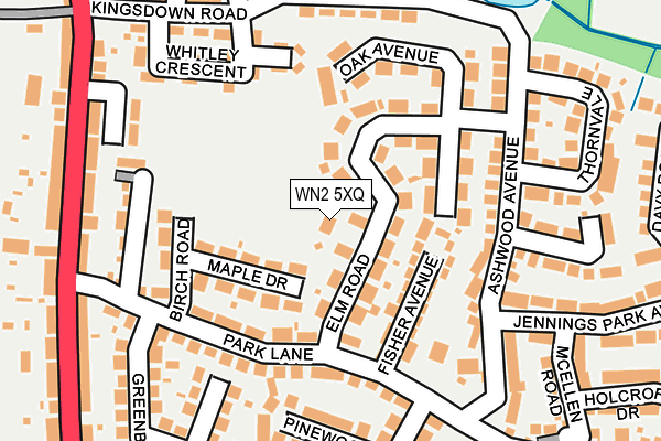 WN2 5XQ map - OS OpenMap – Local (Ordnance Survey)