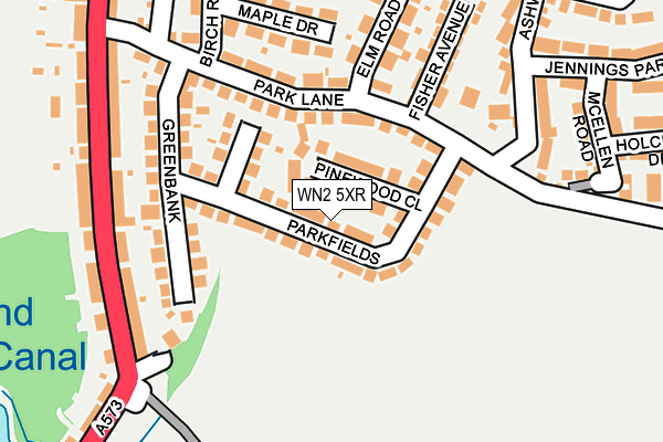 WN2 5XR map - OS OpenMap – Local (Ordnance Survey)