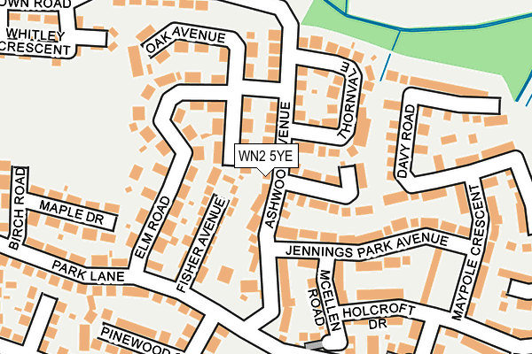 WN2 5YE map - OS OpenMap – Local (Ordnance Survey)