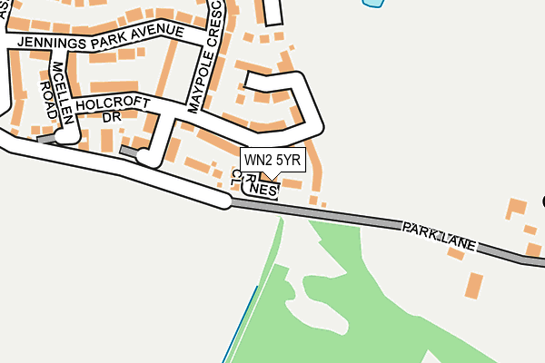 WN2 5YR map - OS OpenMap – Local (Ordnance Survey)